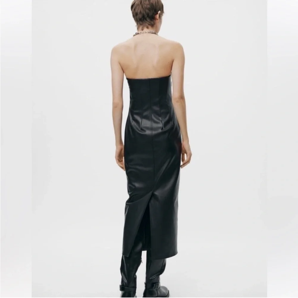 Zara faux leather midi dress - Picture 14 of 16